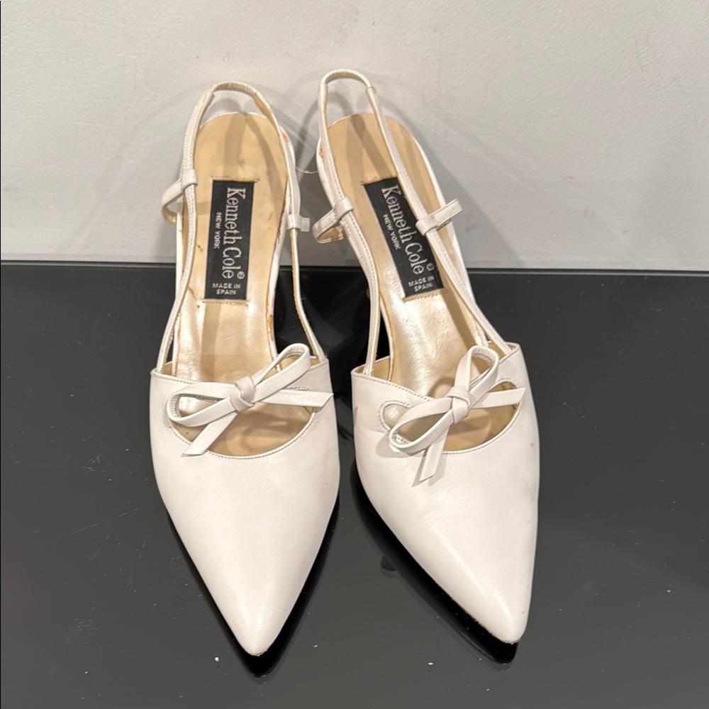 Kenneth Cole White Elegant Slingback Heels